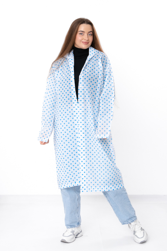 Дощовик універсальний з капюшоном в горох